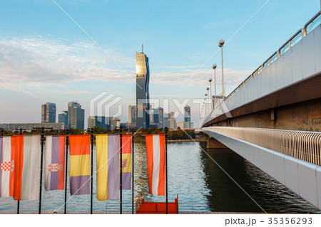 Vienna skyline and Danube River, Austria 35356293