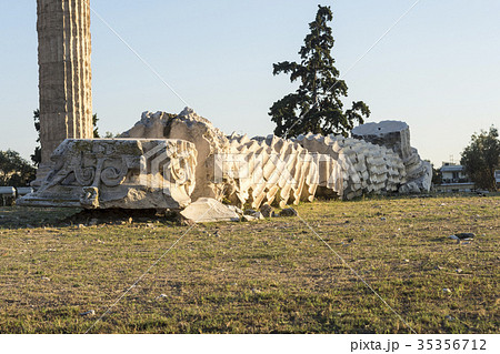 fallen column in temple of zeus 35356712