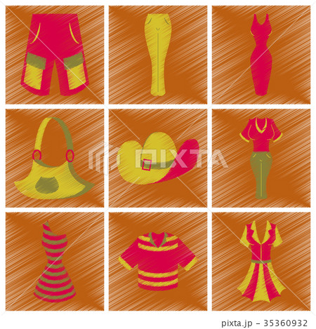 assembly flat shading style icons clothes assembly flat shading style icons clothes 35360932