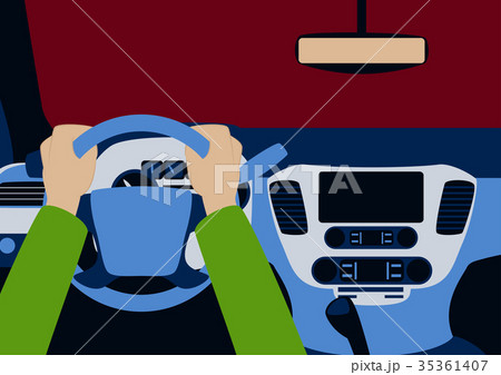 Human hands driving a car Human hands driving a car 35361407