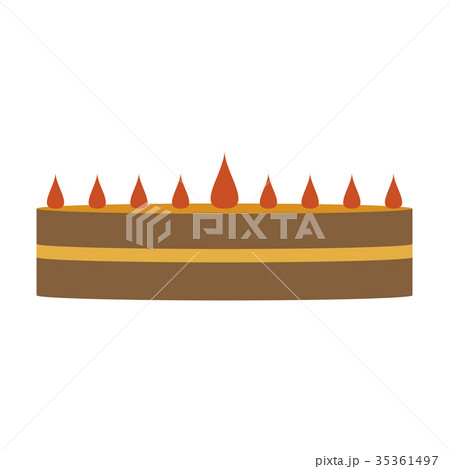 Sweet dessert in flat design Cream cake 35361497