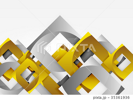 Squares geometric shapes in light grey 3d space 35361936