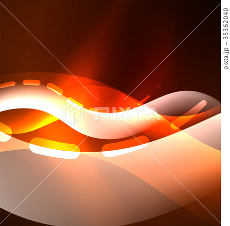 Vector glowing wave, smoke design wavy lines 35362040