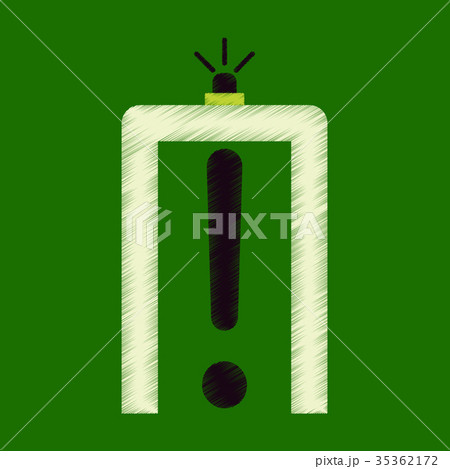 Flat Icon in Shading Style airport people scanner 35362172