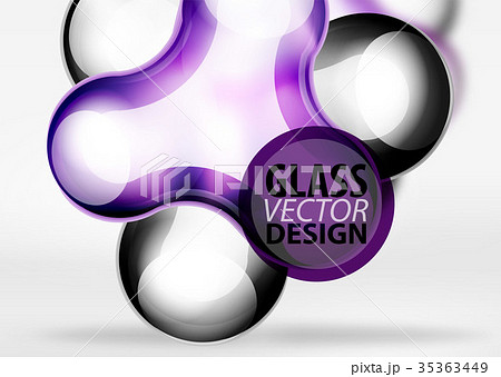 Digital techno bubble background template 35363449