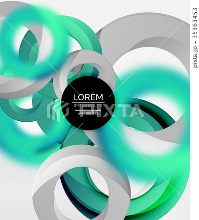 Abstract rings composition in grey 3d space with 35363453