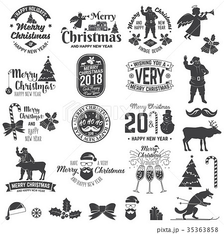 Merry Christmas and Happy New Year 2018 retro Merry Christmas and Happy New Year 2018 retro 35363858