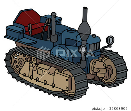 Old blue caterpillar tractor Old blue caterpillar tractor 35363905