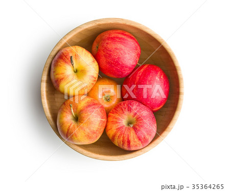 Fresh apples in wooden bowl. Fresh apples in wooden bowl. 35364265