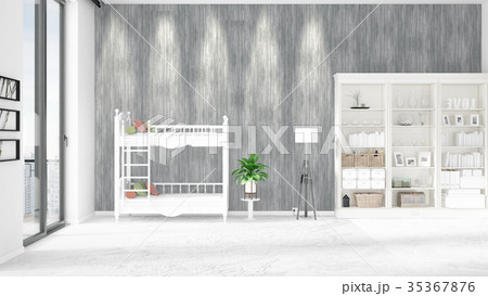 Scene with brand new interior in vogue with white 35367876