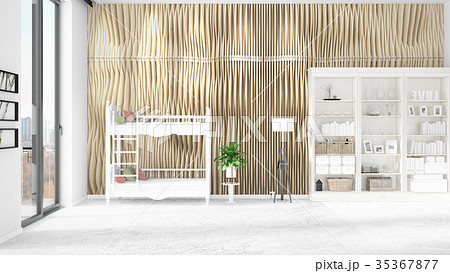 Scene with brand new interior in vogue with white 35367877