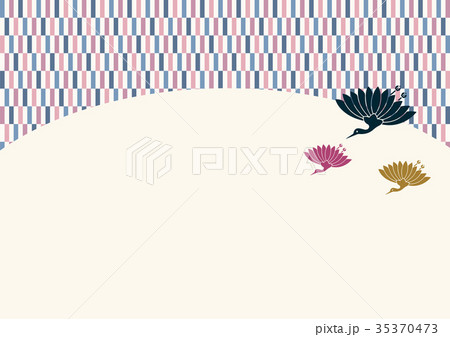 和風背景|変わり市松 鶴|お正月イメージ|Japanese background 和風背景|変わり市松 鶴|お正月イメージ|Japanese background 35370473