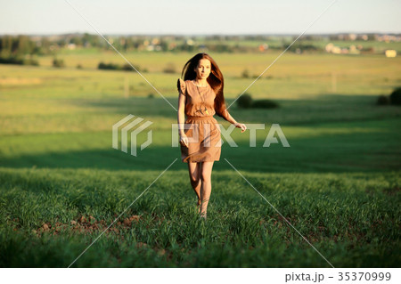 Summer vacation vacation on rural happiness youth portrait girl Summer vacation vacation on rural happiness youth portrait girl 35370999
