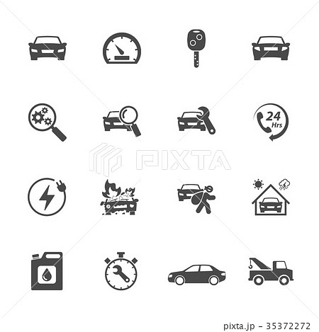 Simple icons set related to car. Vector icon 35372272