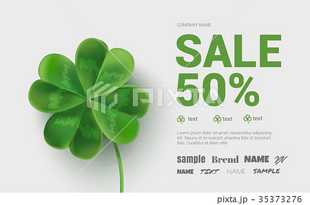Banner 50 percent off for the St. Patrick's Day. 35373276