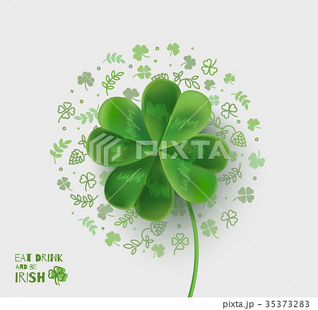 Illustration with four-leaf clover 35373283