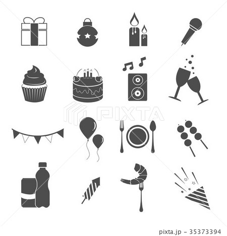 party celebrate icons set vector 35373394