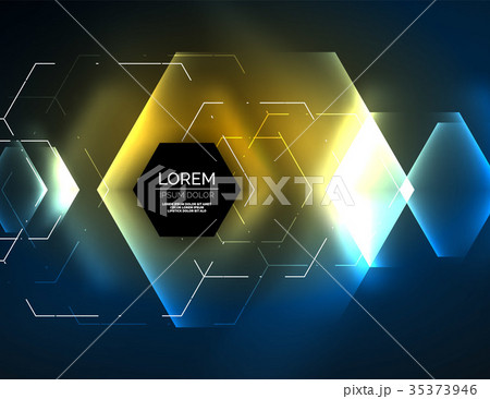Digital techno abstract background, glowing 35373946
