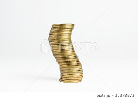 Coin stacks on a white background 35373973