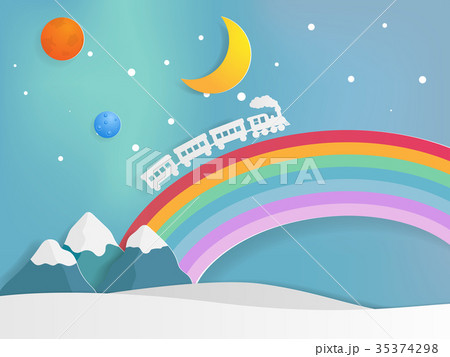 train of dream on rainbow railway 35374298