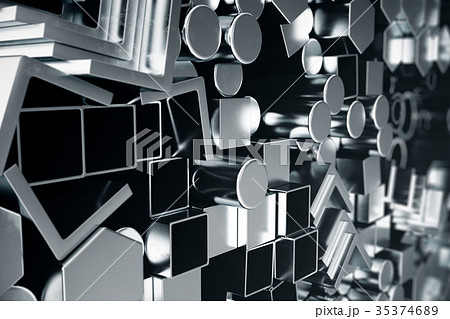 Cylindrical metal steel profiles, hexagonal metal 35374689