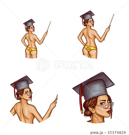 Set of vector pop art round avatar icons for users 35374829