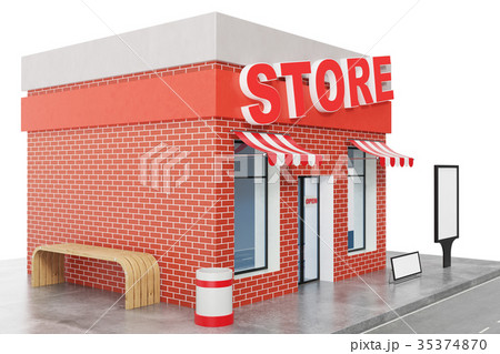 Store with copy space board isolated on white Store with copy space board isolated on white 35374870