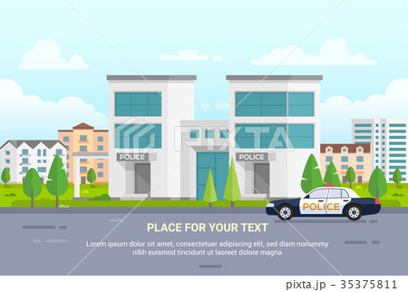 City police station with place for text - modern 35375811
