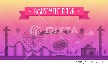 Amusement park - modern vector illustration 35375840