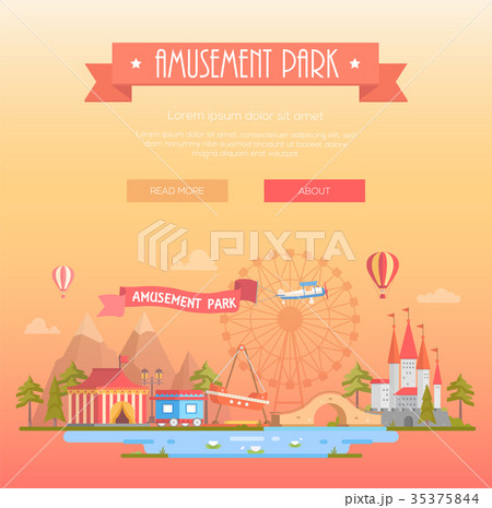 Amusement park - modern vector illustration 35375844