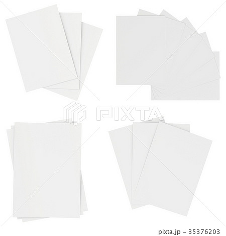 Set blank white sheets of paper isolated on 35376203