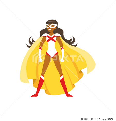Woman superhero in classic comics costume with Woman superhero in classic comics costume with 35377909