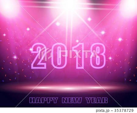 Happy New Year 18 Text Background In The Showのイラスト素材