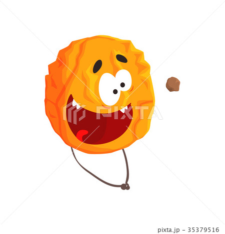 Cute humanized Venus planet character, orange Cute humanized Venus planet character, orange 35379516