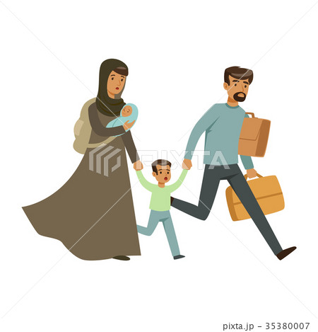 Stateless refugee family escaping from war with 35380007
