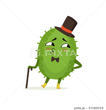 Cute cactus gentleman, funny plant character in a 35380039