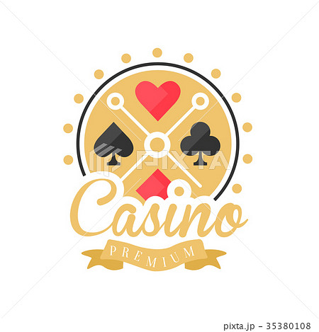 Casino premium logo, colorful vintage gambling 35380108