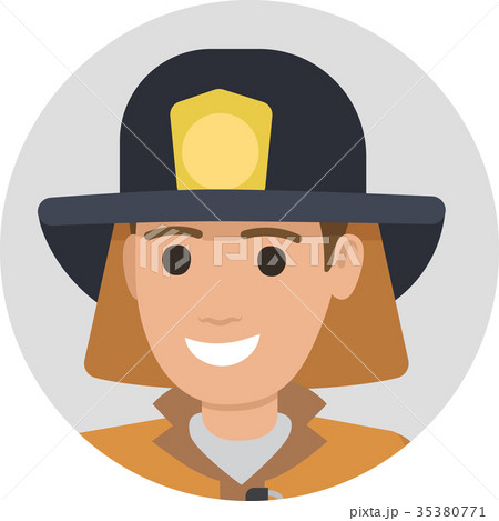 Cheerful Firefighter in Protective Suit and Black Cheerful Firefighter in Protective Suit and Black 35380771