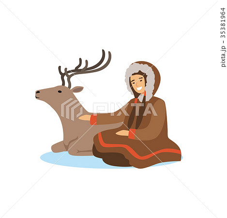 Eskimo, Inuit, Chukchi woman in traditional 35381964