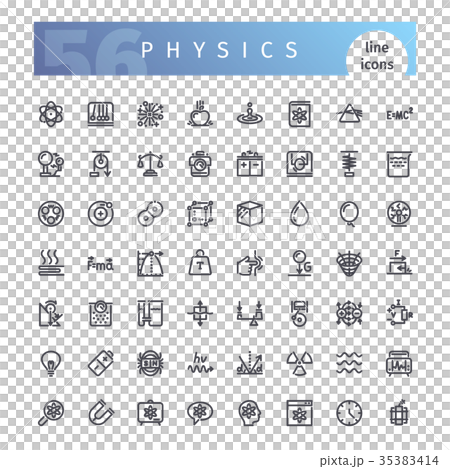 Physics Line Icons Set Physics Line Icons Set 35383414