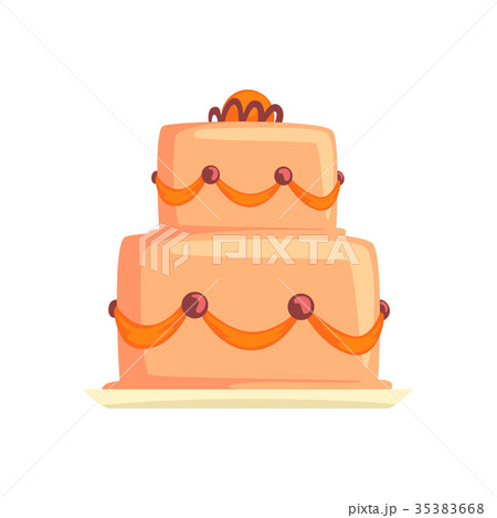Cake for birthday holiday, sweet dessert cartoon 35383668