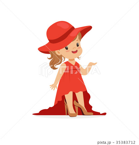 Beautiful girl wearing dult oversized elegant red Beautiful girl wearing dult oversized elegant red 35383712