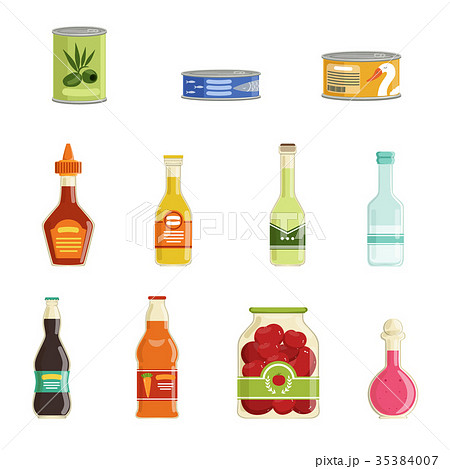 Canned goods vector set 35384007