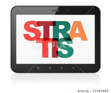 Cryptocurrency concept: Tablet Computer with 35384889