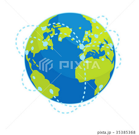 Earth Global Connections Flat Vector Concept 35385368