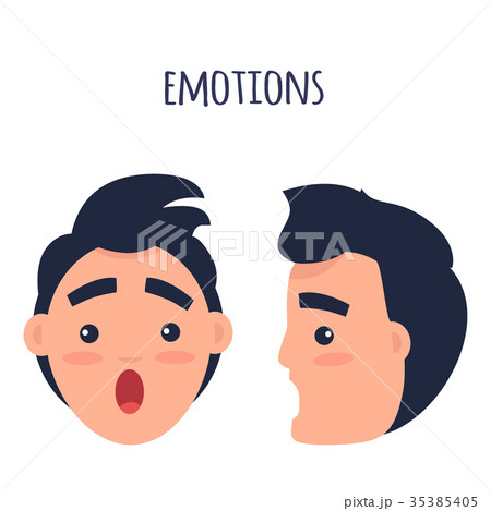Surprised Man Emotions Flat Vector Concept 35385405