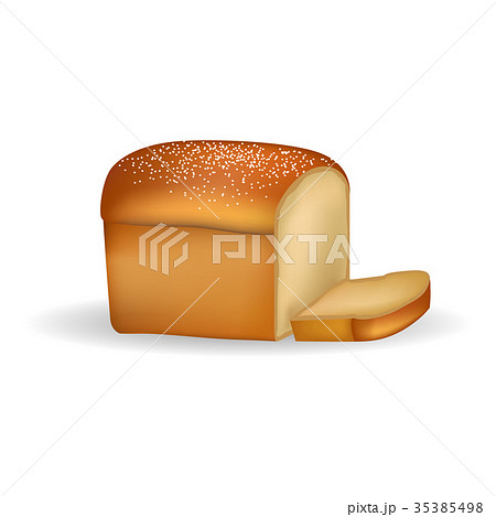 Square Bread with Thin Slice Isolated on White Square Bread with Thin Slice Isolated on White 35385498