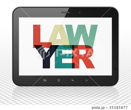 Law concept: Tablet Pc Computer with Lawyer on 35385877