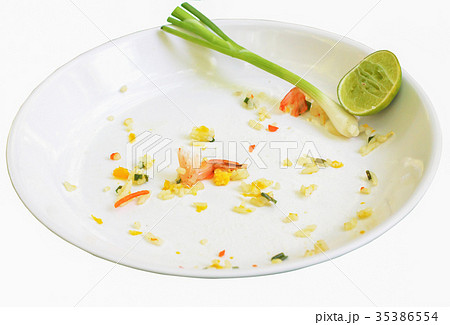 The dirty dishes isolated white background 35386554