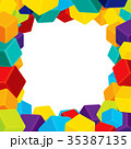Colorful Cubes Frame Geometrical background Vector 35387135